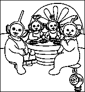 coloriage Telettubies a table